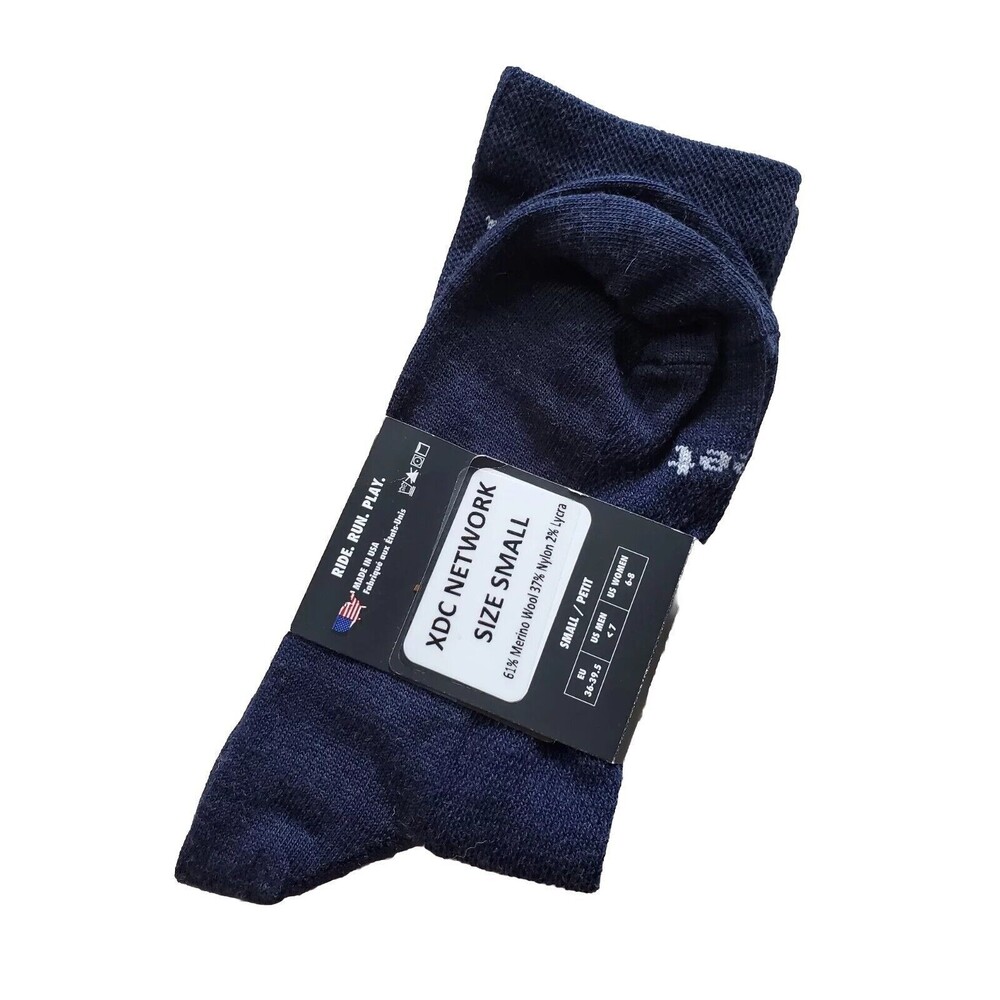 DeFeet Socks Bicycle Aireator XDC Network Cycling Men Small Blue Wool Blend NEW